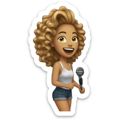 beyonce-singing-with-microphone sticker