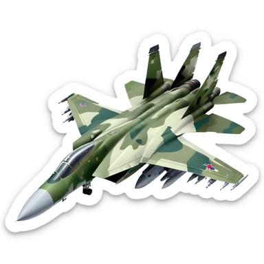 SU-35 Jet - Sukhoi (Model Year: 2020) (Iconic colour: Camouflage green) sticker