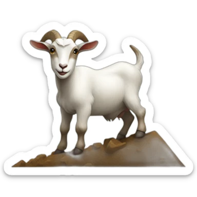Goat climbing a dig sticker