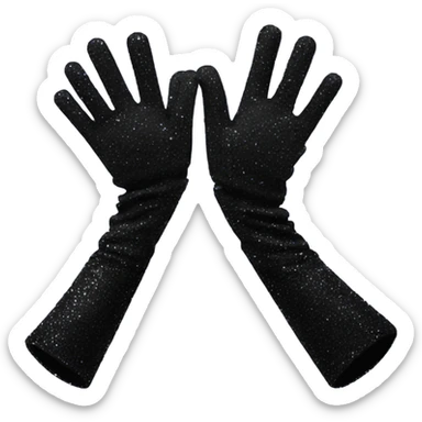 black sparkly long gloves sticker