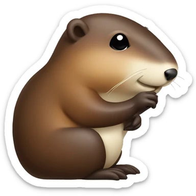 Left facing beaver with white wing sticker