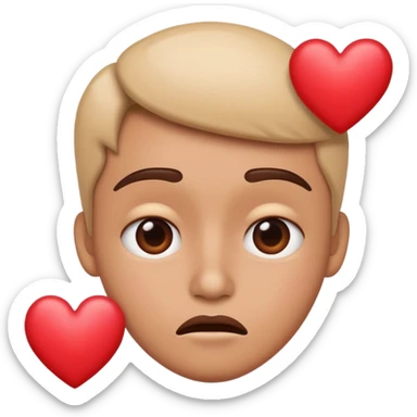 Confused face with hearts sticker