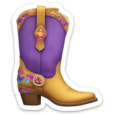 purple and gold cowgirl boots sticker