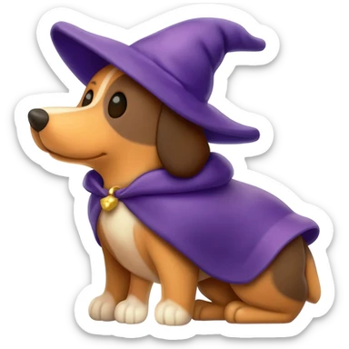 Dog wizard sticker