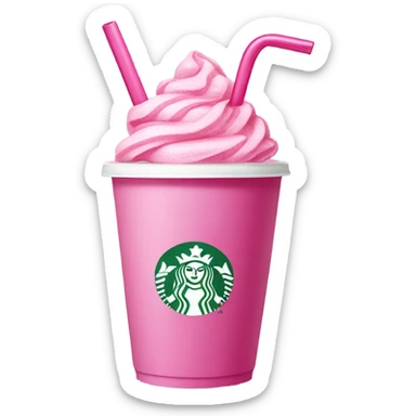 Starbucks cup with pink straw and pink ribbon around it with bow sticker