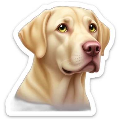 yellow labrador pink nose green eyes wet pink nostrils sticker