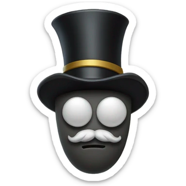 Boulder with a top hat and a monocle  sticker