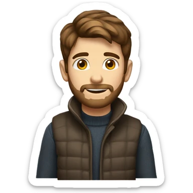 Young Boy developer with brown hair and beard in turtleneck sweater sticker