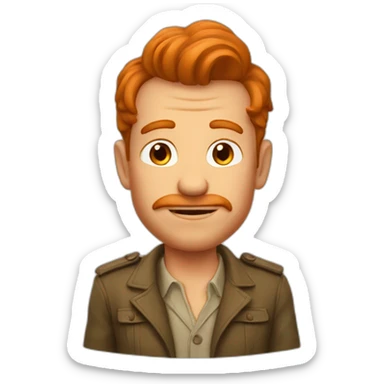 Un homme roux bourré sticker