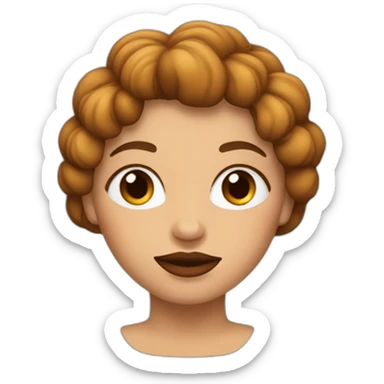 Mujer con el pelo castaño y labios rojos sticker