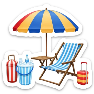 
beach vacation equipment sticker