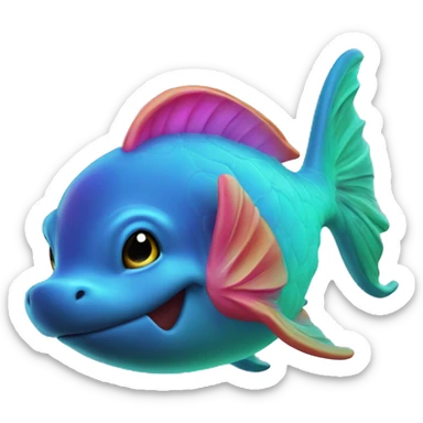 Dauphin rose fluo  sticker