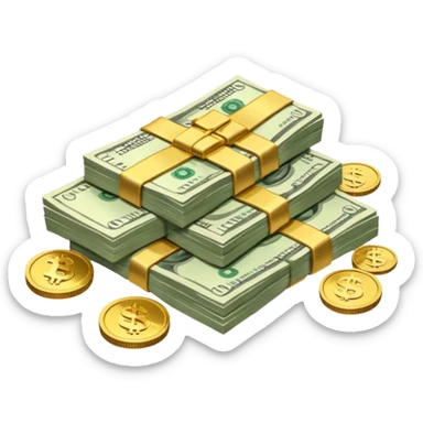 It's an image of money such as coins and bills, but there's only one or two  sticker