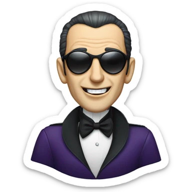 dracula with balding widows peak, with aviator sunglasses, talking on the phone  sticker