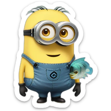 minions with fishtail sticker