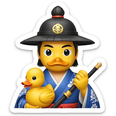 Samurai with rubber duck sticker