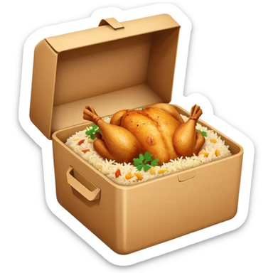 i want an emoji of biriyani in a delivery box sticker