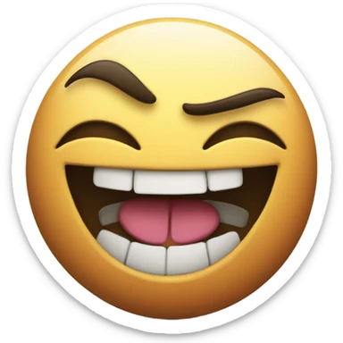 A happy face in his mouth big ball sticker