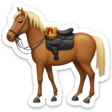 Horse sitting on a cockroach sticker