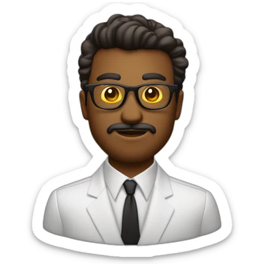 hombre de piel oscura pelo corto con lentes oscuros con traje formal sticker