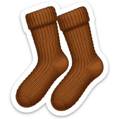 Two brown knitted cozy socks sticker