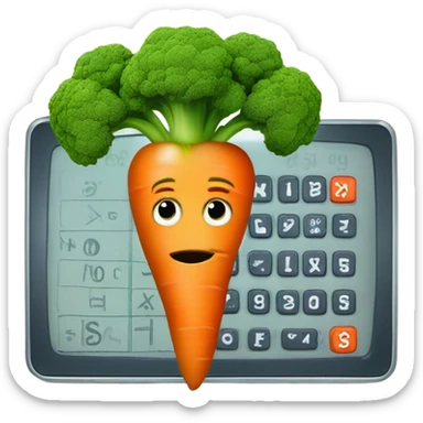 vegetable doing math sticker