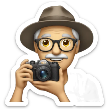 old photographer, camera, taking photos sticker