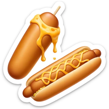 Korean corn dog with cheese stretching out sticker