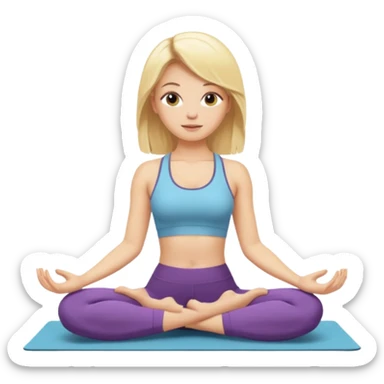 mulher fazendo yoga loira   sticker