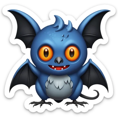 Monstre a corp craquelé fait de lave avec des ailes de chauve-souris et un tête de pierre carbonisé avec une mâchoire carré  sticker