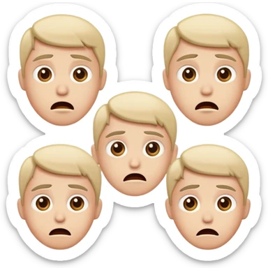 basic human emotions faces - happy, sad, angry, surprised, afraid sticker