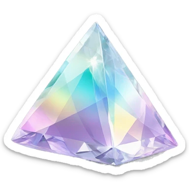 Pyramid-shaped 56-carat iridescent diamond crystal sticker