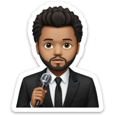 The weeknd holding microphone sticker