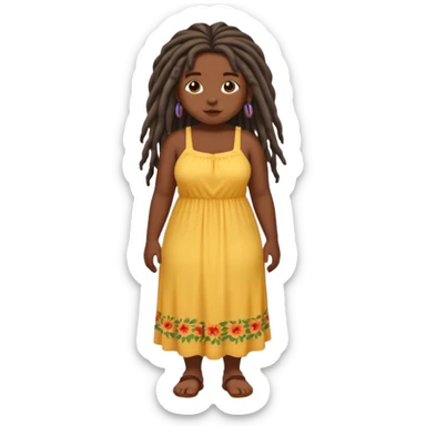 Full body chubby dark skined black girl with long dread locks  sticker