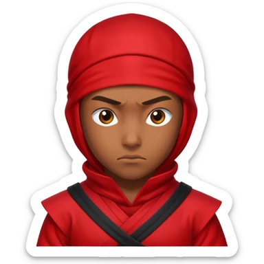brown skin ninja red clothes sticker