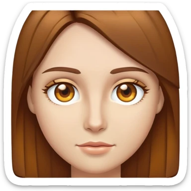 Pelo lasio color café, ojos de color miel,piel aperlada sticker