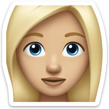 Girl with long eyelashes blue eyes blonde hair sticker