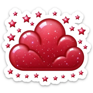 red glitter sky sticker