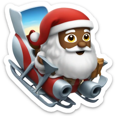 Santa Clause riding plane  sticker