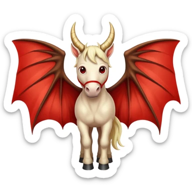 horse with horns and red bat wings sticker