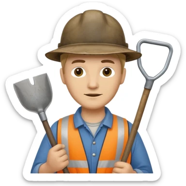Field Digger with Shovel from Archaeology Team sticker