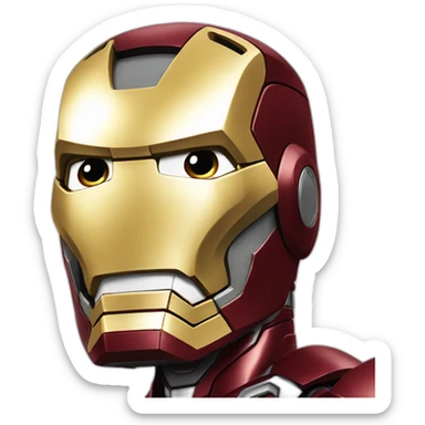 Iron man very surprised with his mouth open sticker