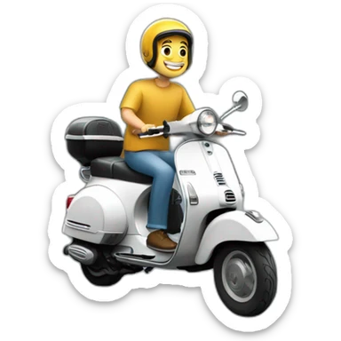 Homme sur un scooter vespa sticker