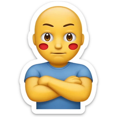 mad emoji with crossed arms sticker