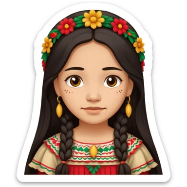 Mexican girl with very sad smile sticker
