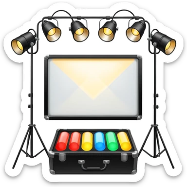 create a series of images for Theatre lighting equipment Inventory  sticker