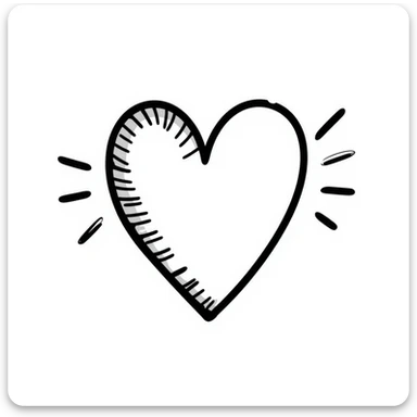 hand-drawn heart with sketchy lines sticker