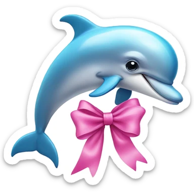 Dolphin with pink bow sticker