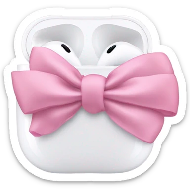 AirPod maxes with pink bows sticker