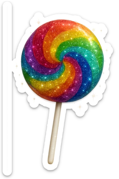 glittery lollipop sticker